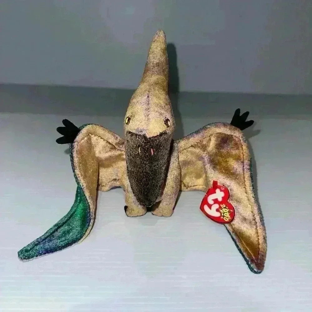 NWT! Ty Beanie Baby Plush Animal “Swoop” the Pterodactyl Green & Brown/2000/PE - Picture 1 of 12